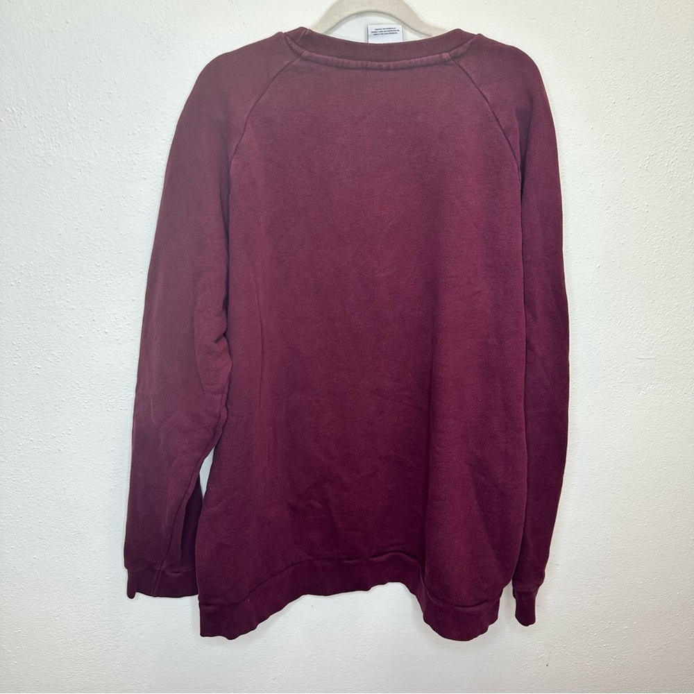 Adidas Burgundy White Logo Sweatshirt Size XLarge - Picture 6 of 9